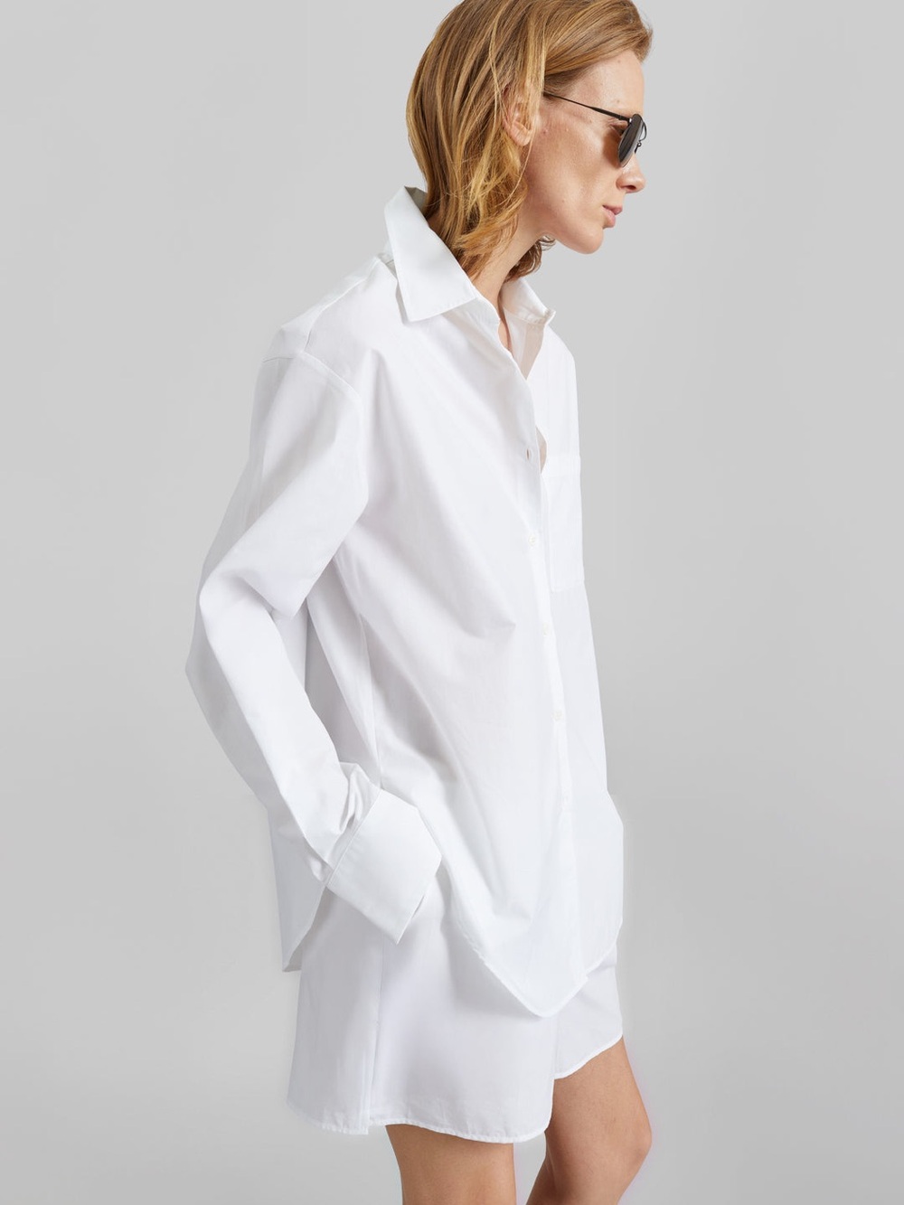 NEW The Frankie Shop Lui Organic Cotton Shirt Button Up White XS